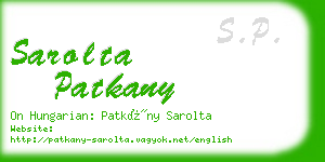 sarolta patkany business card